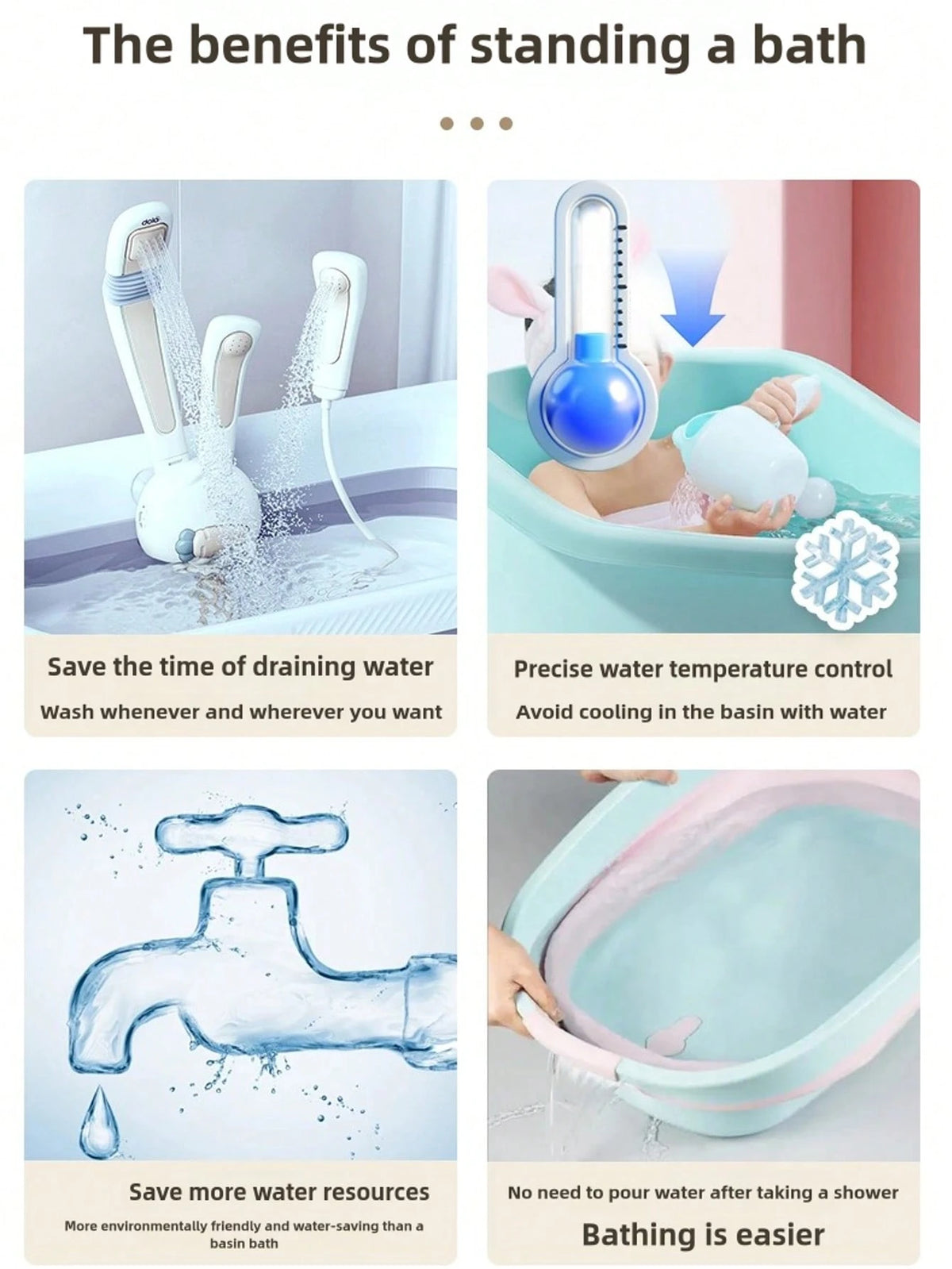 Baby Standing Shower Stand Bath Rack Support