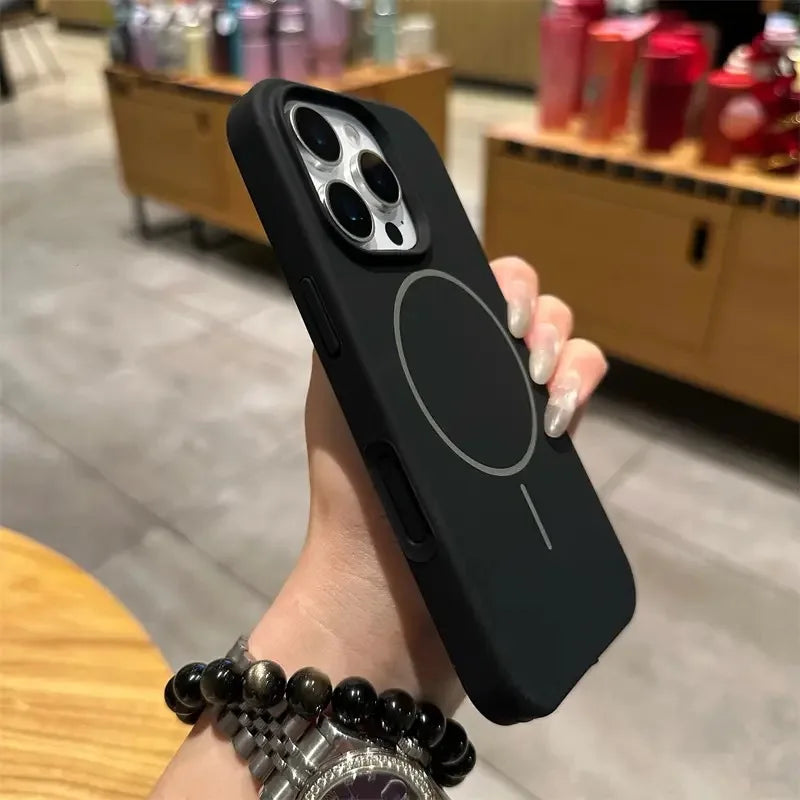 Liquid Silicone Magnetic Case iphone 15 Promax with Real Velvet Microfiber Lining for iPhone 17 16 15 14 13 Pro Max Plus