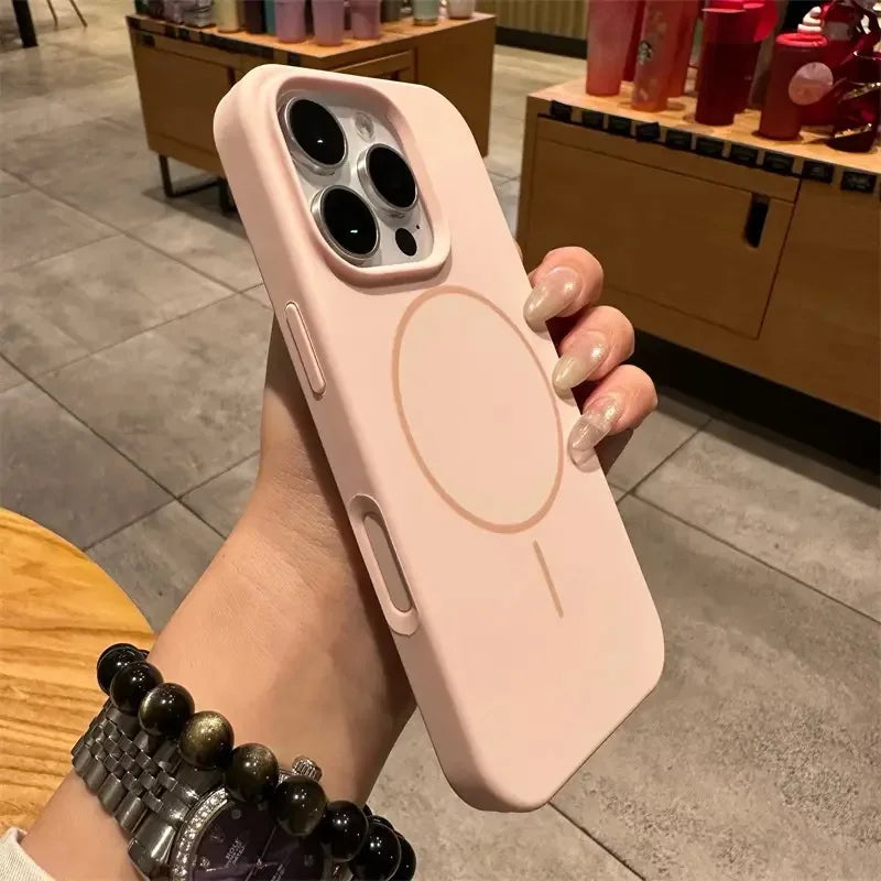 Liquid Silicone Magnetic Case iphone 15 Promax with Real Velvet Microfiber Lining for iPhone 17 16 15 14 13 Pro Max Plus