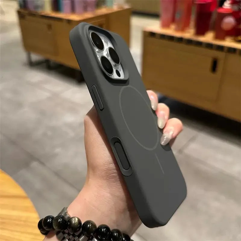 Liquid Silicone Magnetic Case iphone 15 Promax with Real Velvet Microfiber Lining for iPhone 17 16 15 14 13 Pro Max Plus