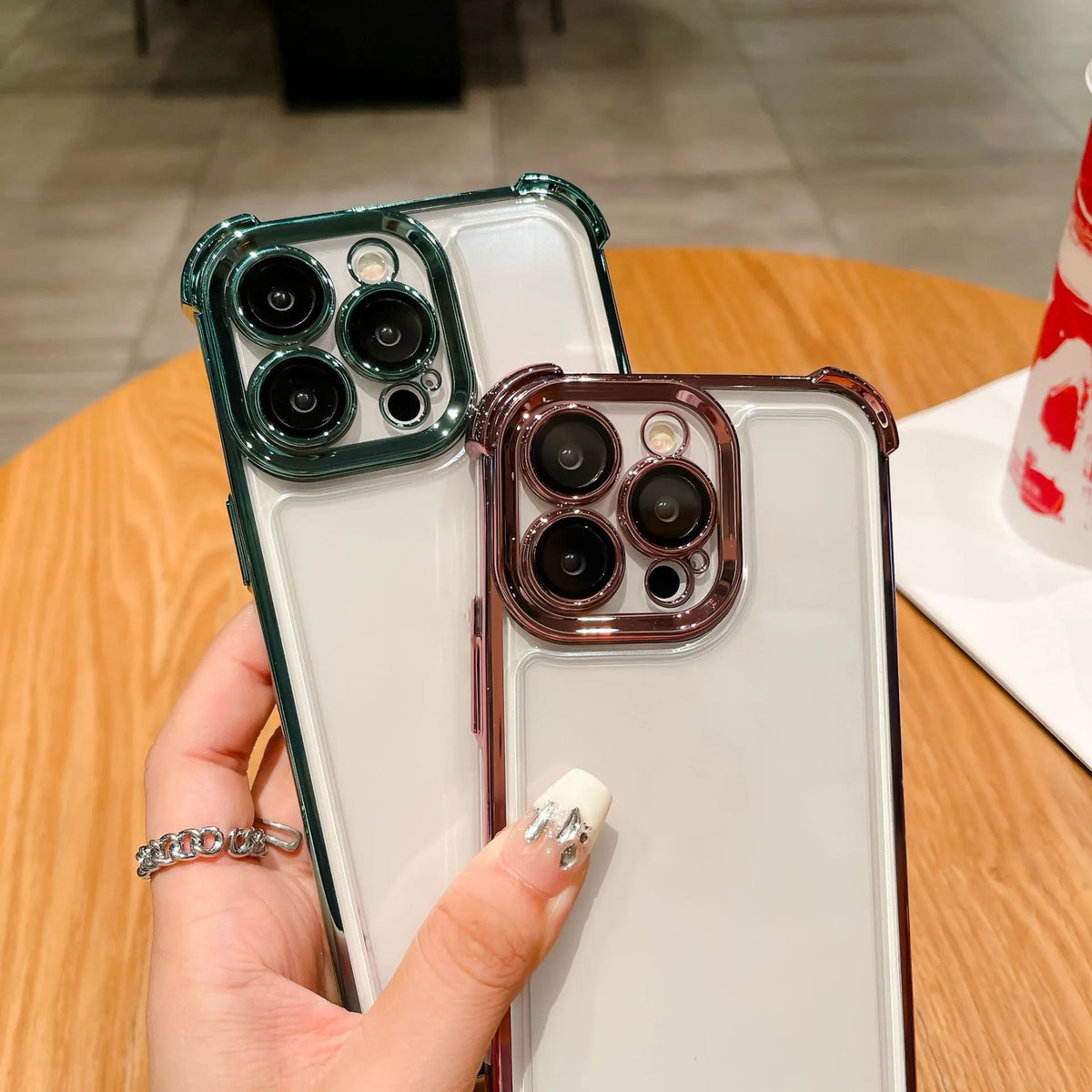 Electroplated Hard Acrylic Clear Shockproof Phone Case for iPhone