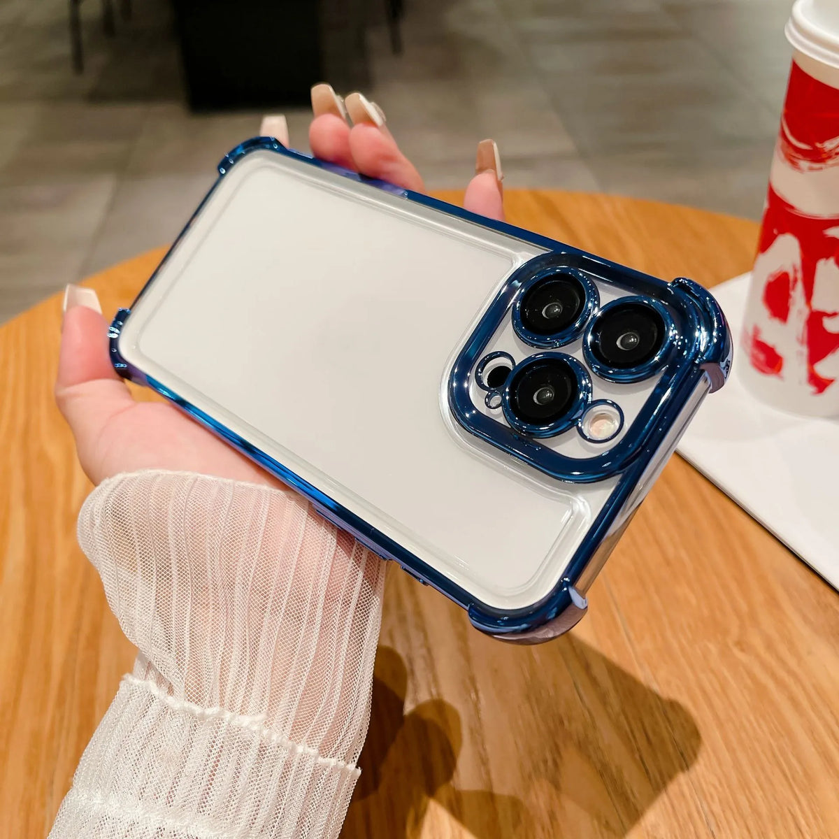Electroplated Hard Acrylic Clear Shockproof Phone Case for iPhone