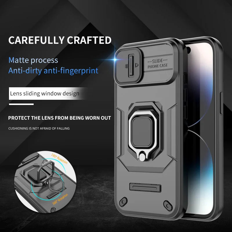 Ring Holder Dual Layer Shockproof Phone Case for iPhone