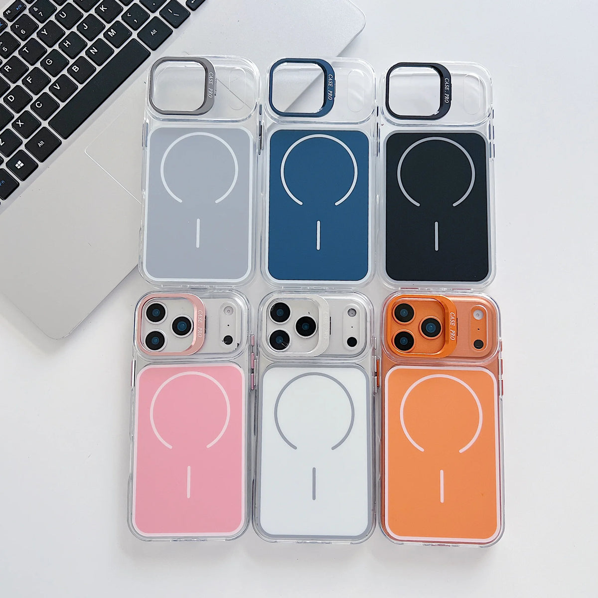 Magnetic Acrylic Lens Holder Shockproof Phone Case for iPhone