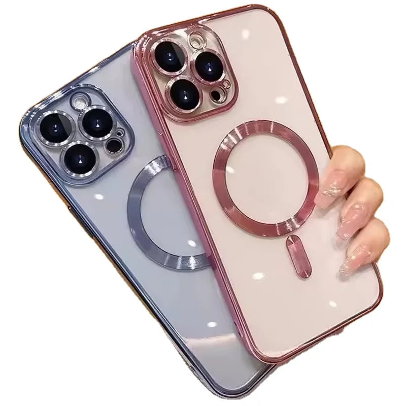 Electroplated Magnetic Suction TPU Phone Case for iPhone