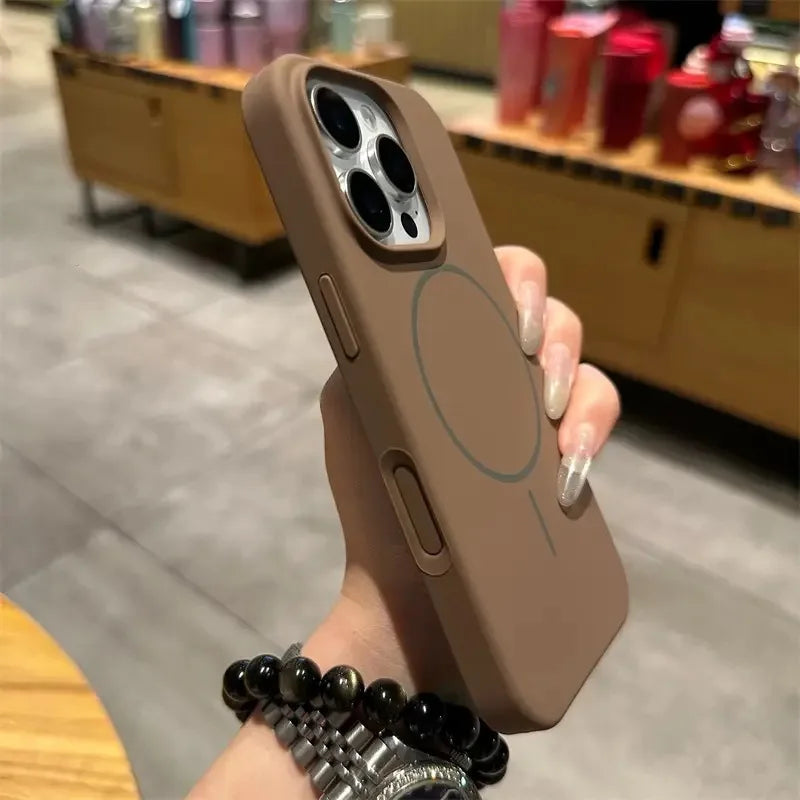 Liquid Silicone Magnetic Case iphone 15 Promax with Real Velvet Microfiber Lining for iPhone 17 16 15 14 13 Pro Max Plus