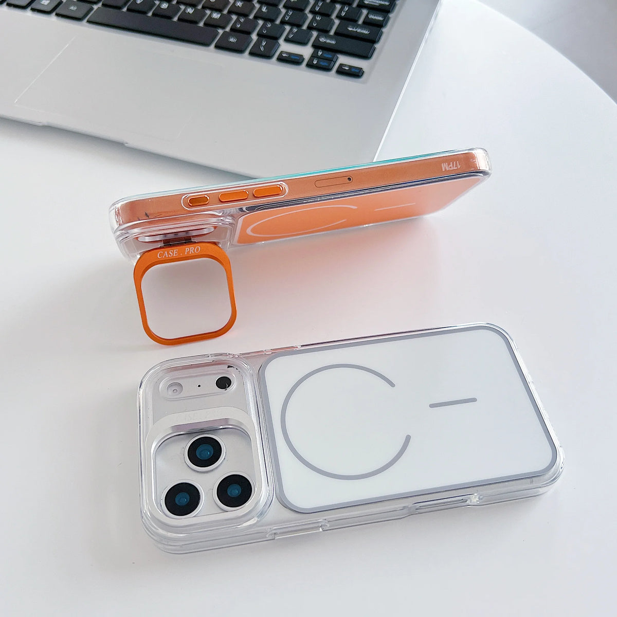Magnetic Acrylic Lens Holder Shockproof Phone Case for iPhone