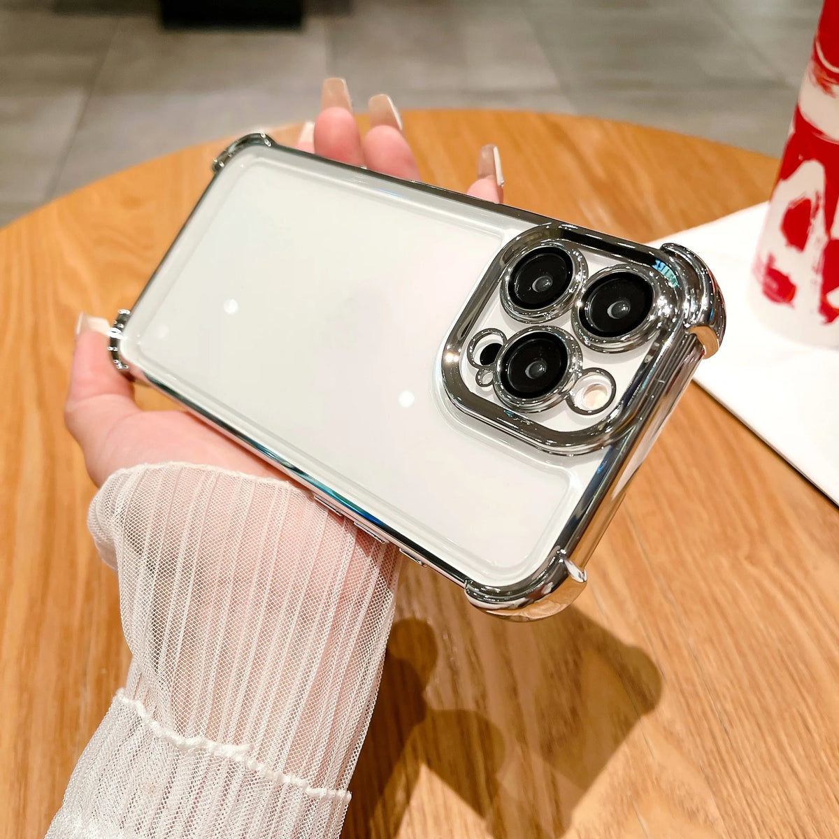 Electroplated Hard Acrylic Clear Shockproof Phone Case for iPhone