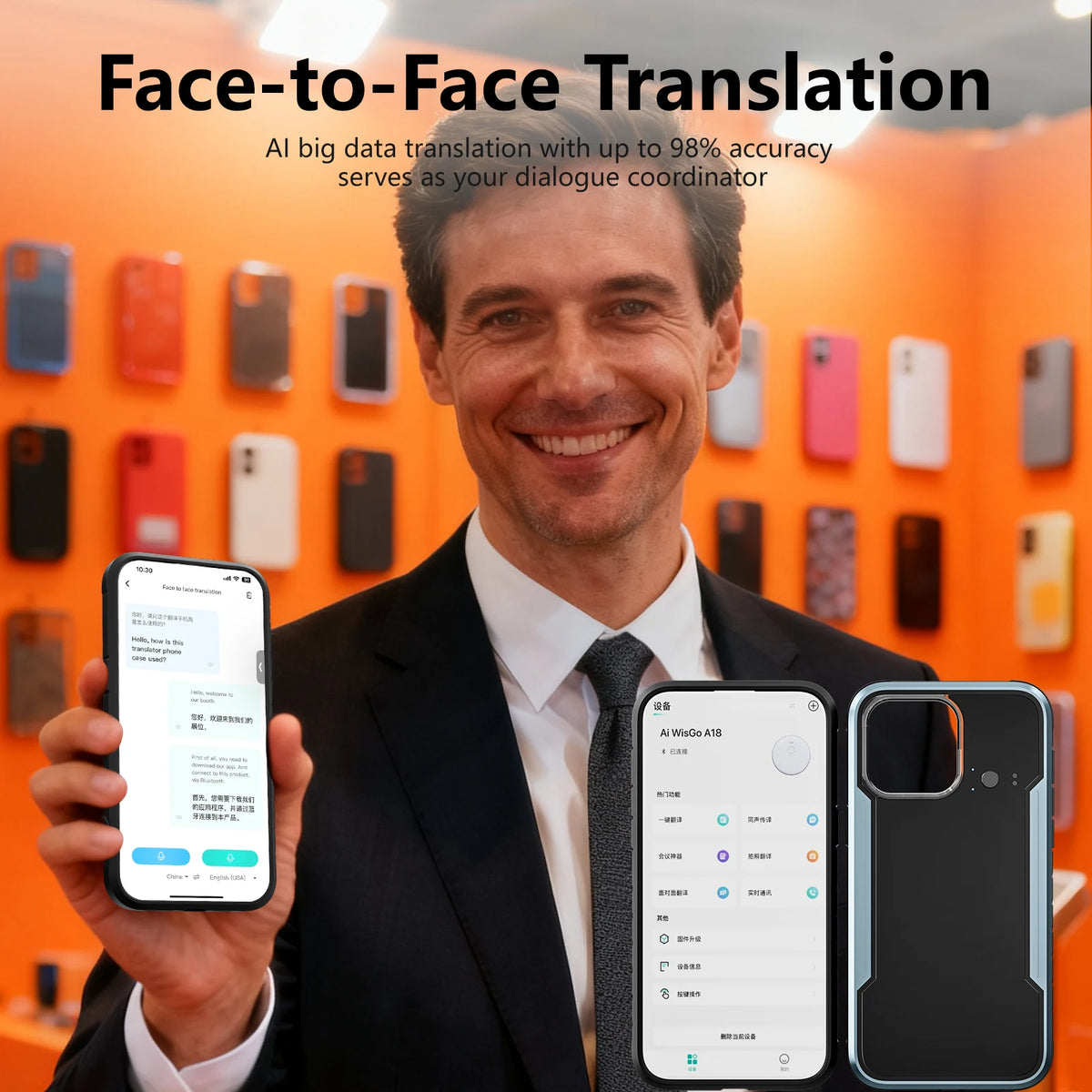 AI Voice Translation Magnetic TPU Phone Case for iPhone