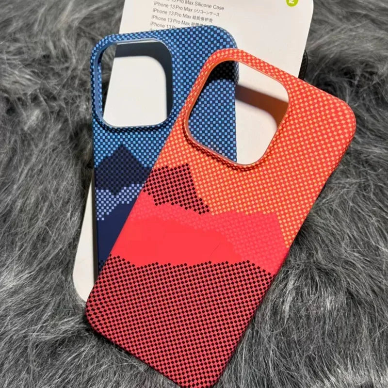 Carbon Fiber Pattern Brushed Hard PC Phone Case for iPhone