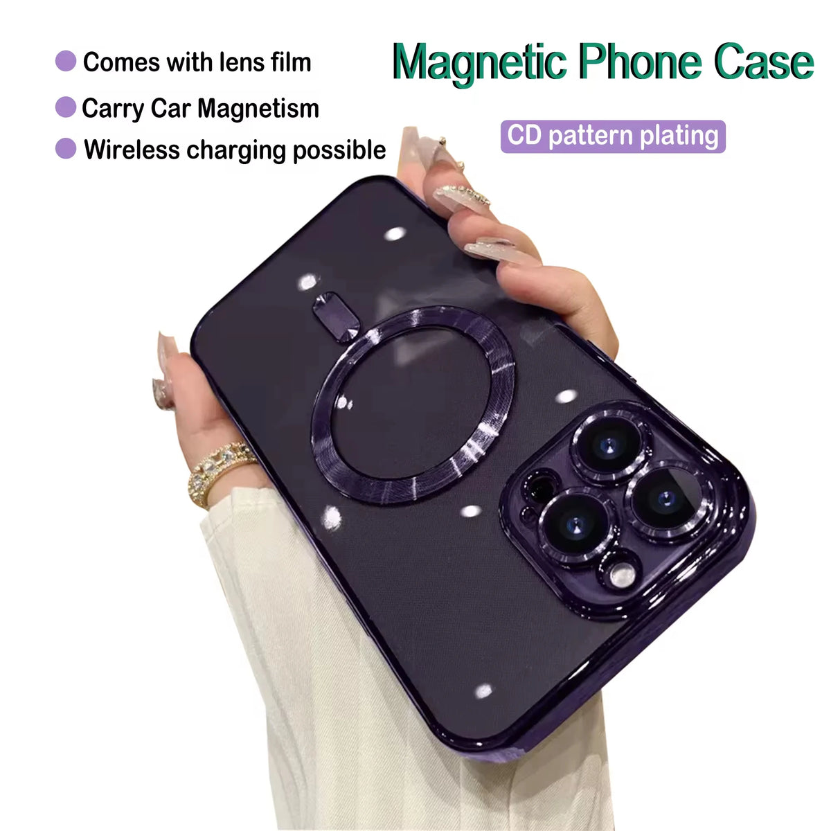 Electroplated Magnetic Suction TPU Phone Case for iPhone