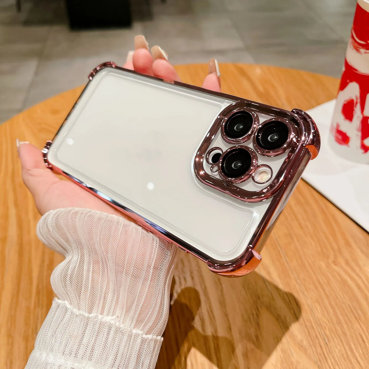 Electroplated Hard Acrylic Clear Shockproof Phone Case for iPhone