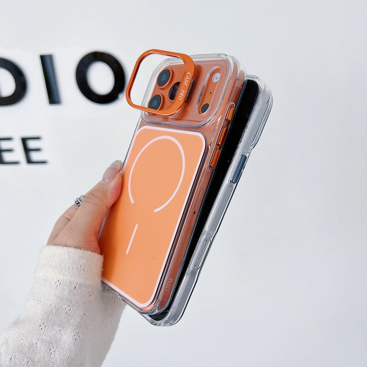 Magnetic Acrylic Lens Holder Shockproof Phone Case for iPhone