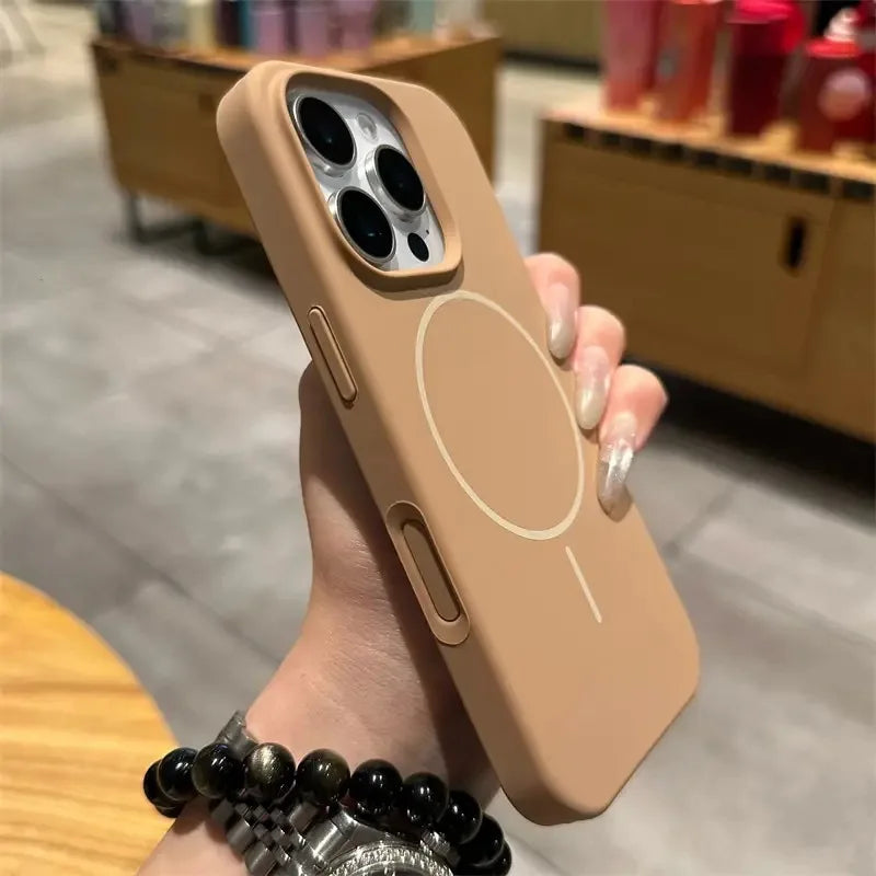 Liquid Silicone Magnetic Case iphone 15 Promax with Real Velvet Microfiber Lining for iPhone 17 16 15 14 13 Pro Max Plus